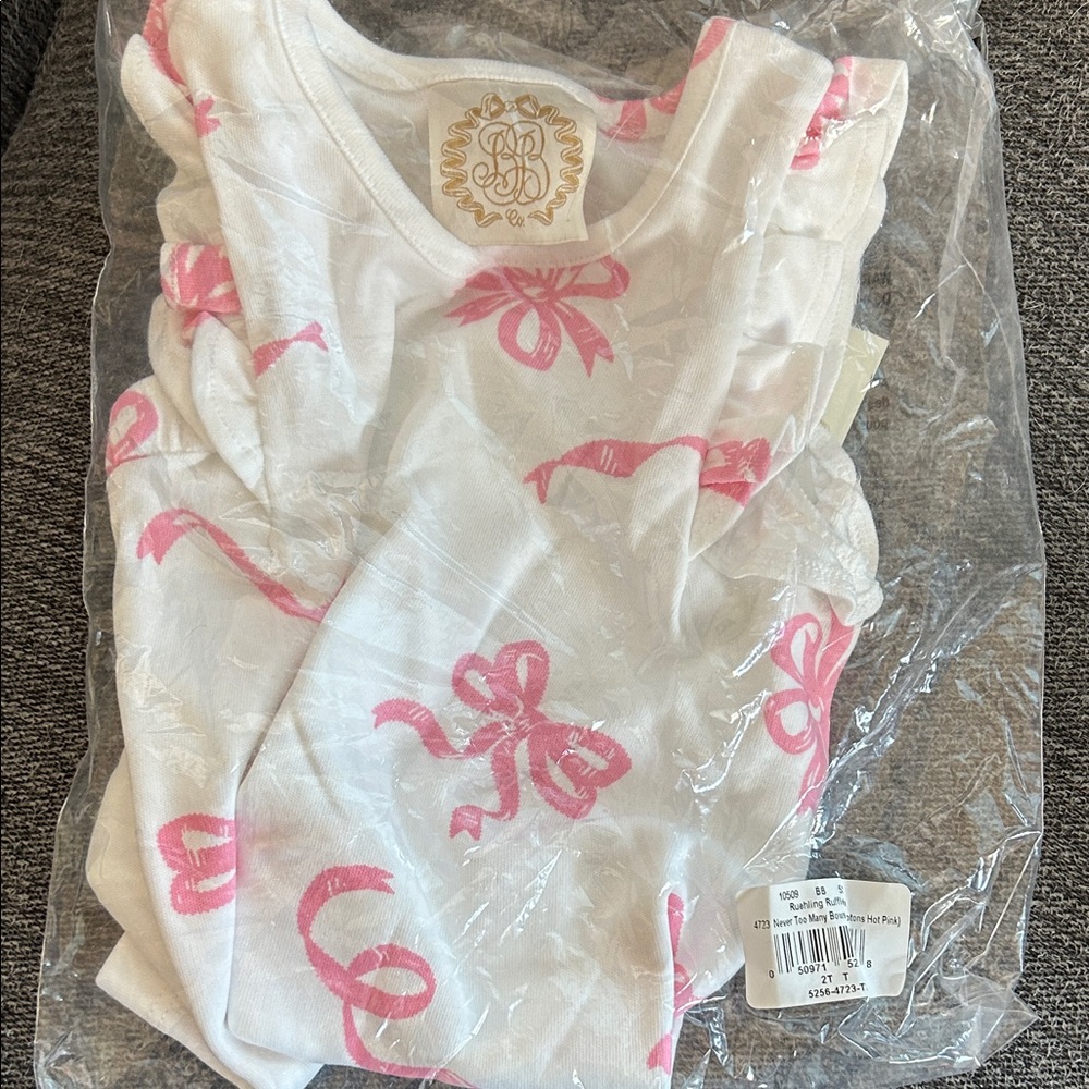 The Beaufort Bonnet Company White and Pink Tank Top